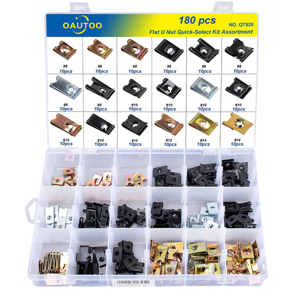 OAUTOO flat U nut kit overview, organized for quick repairs