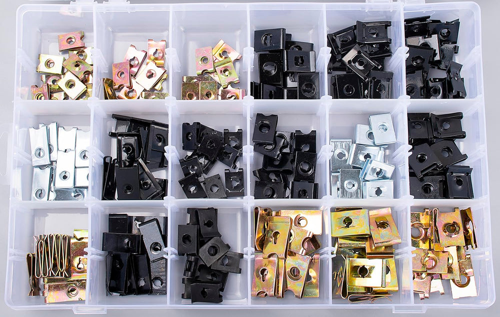 OAUTOO flat U nut kit packaging contents for easy selection