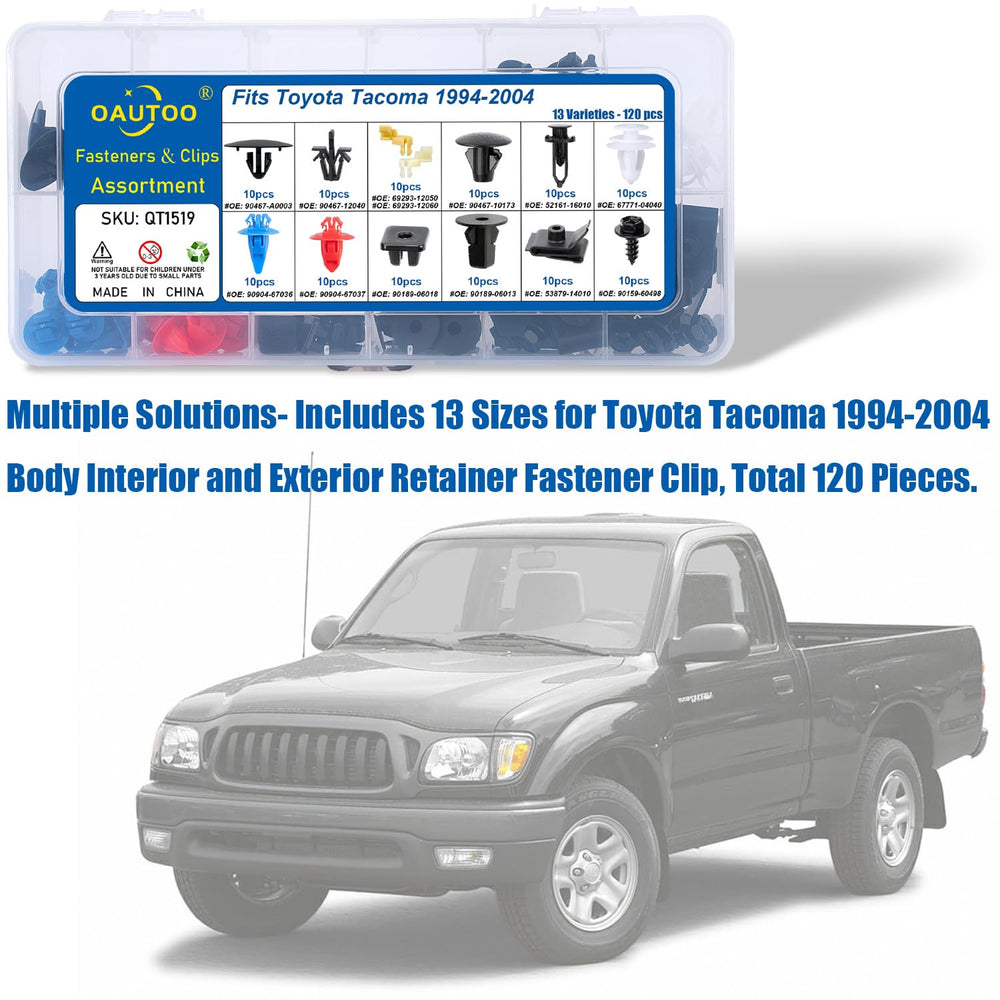 OAUTOO grille retainer maintains grille alignment on Toyota Tacoma