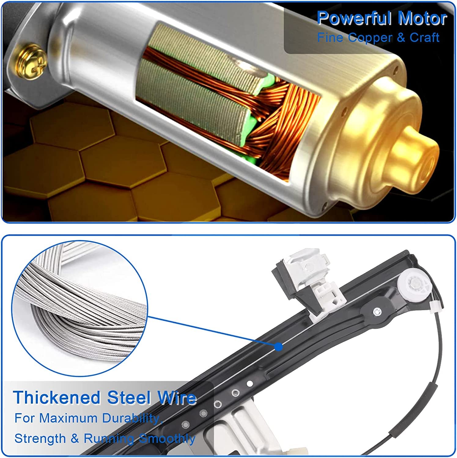 Motor-equipped regulator for smooth window movement in Chevy Cruze