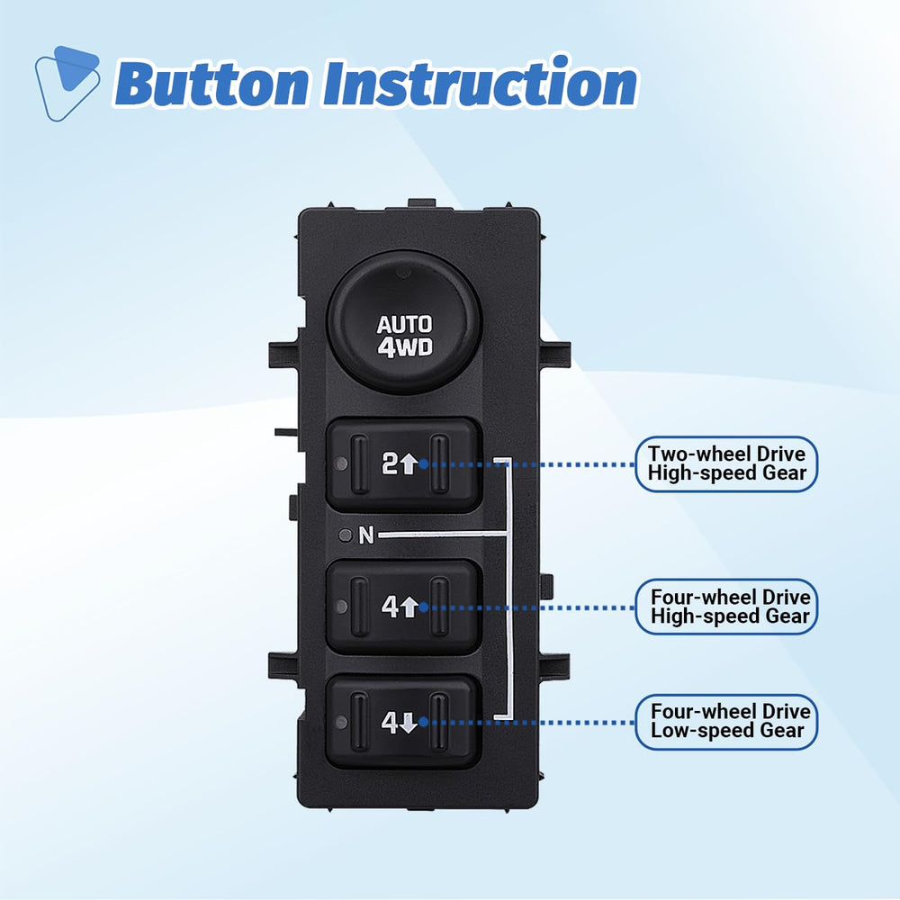 Obaee 4WD switch installed in dashboard demonstrates simple replacement.