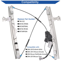 Obaee 748-525 front-passenger-side regulator with motor for easy installation
