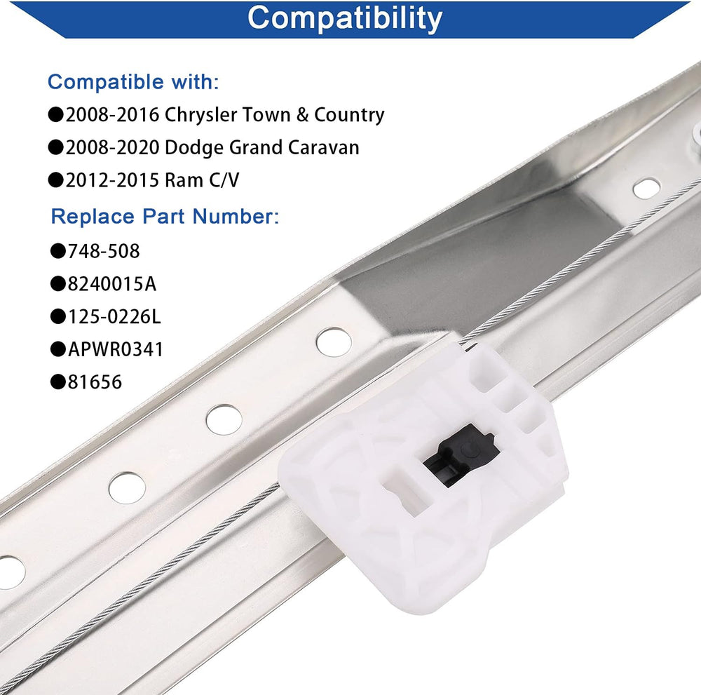 Obaee Town & Country regulator-motor assembly for OE-style fit.
