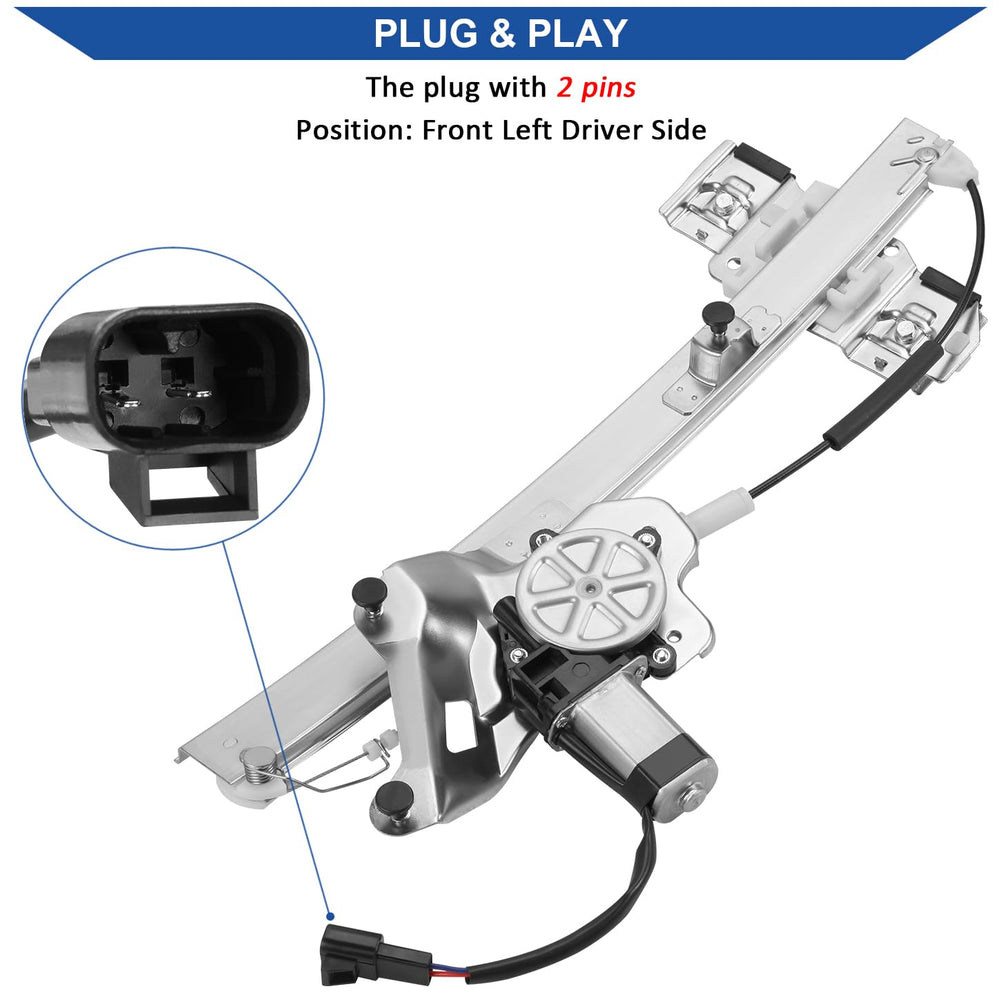 Obaee driver-side power window regulator helps quick, quiet window movement.
