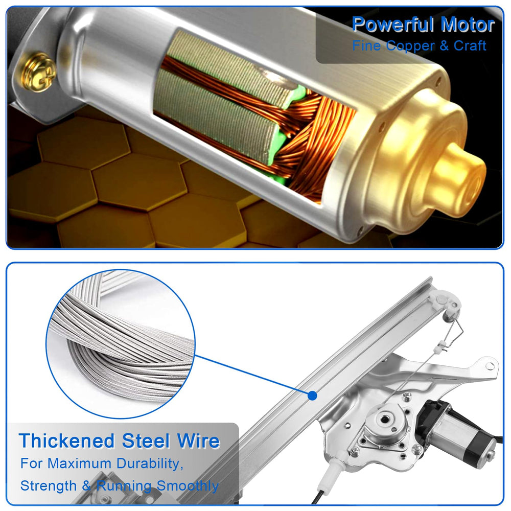 Obaee front-left power window regulator assembly restores daily convenience.