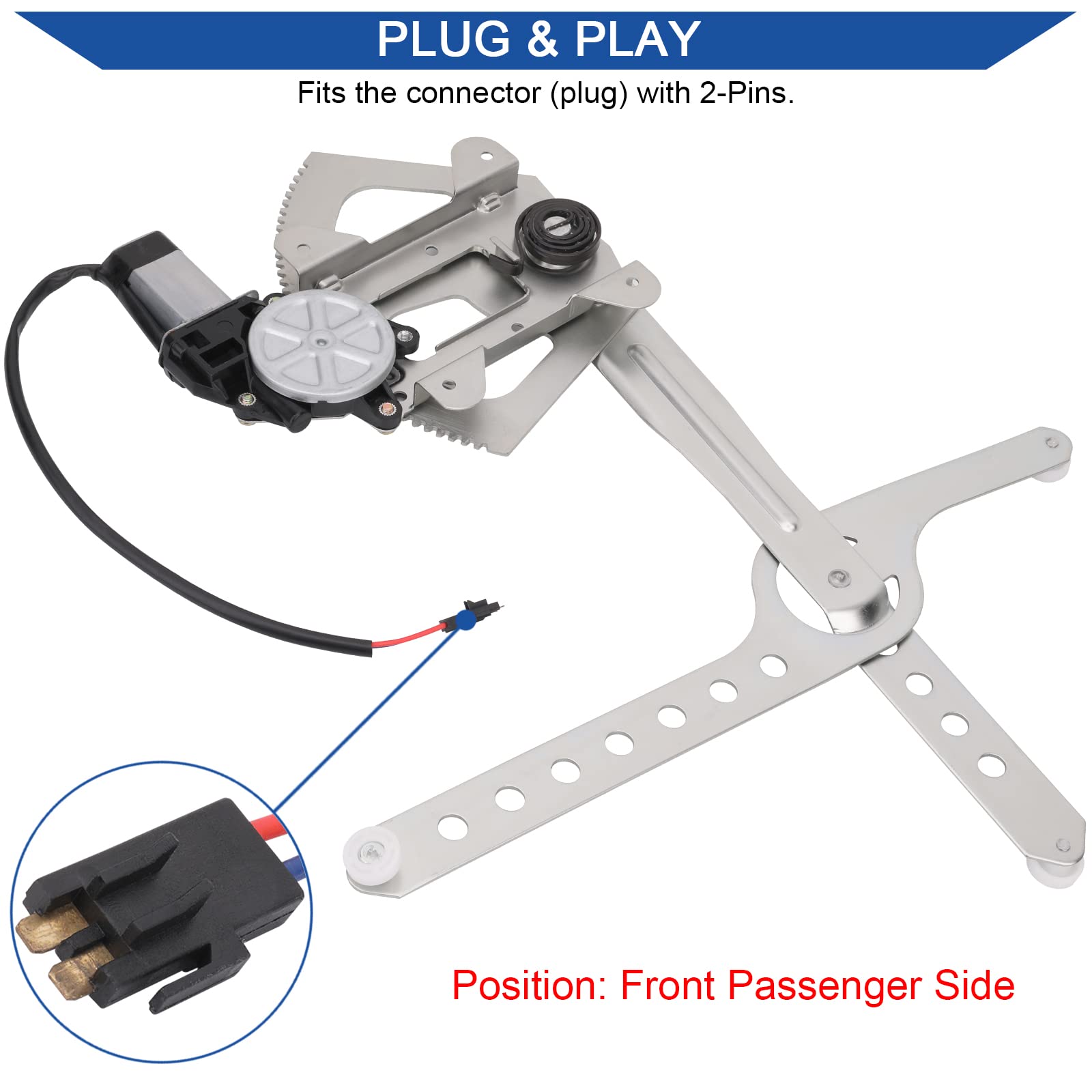Obaee front passenger window regulator in Chevrolet Suburban interior.