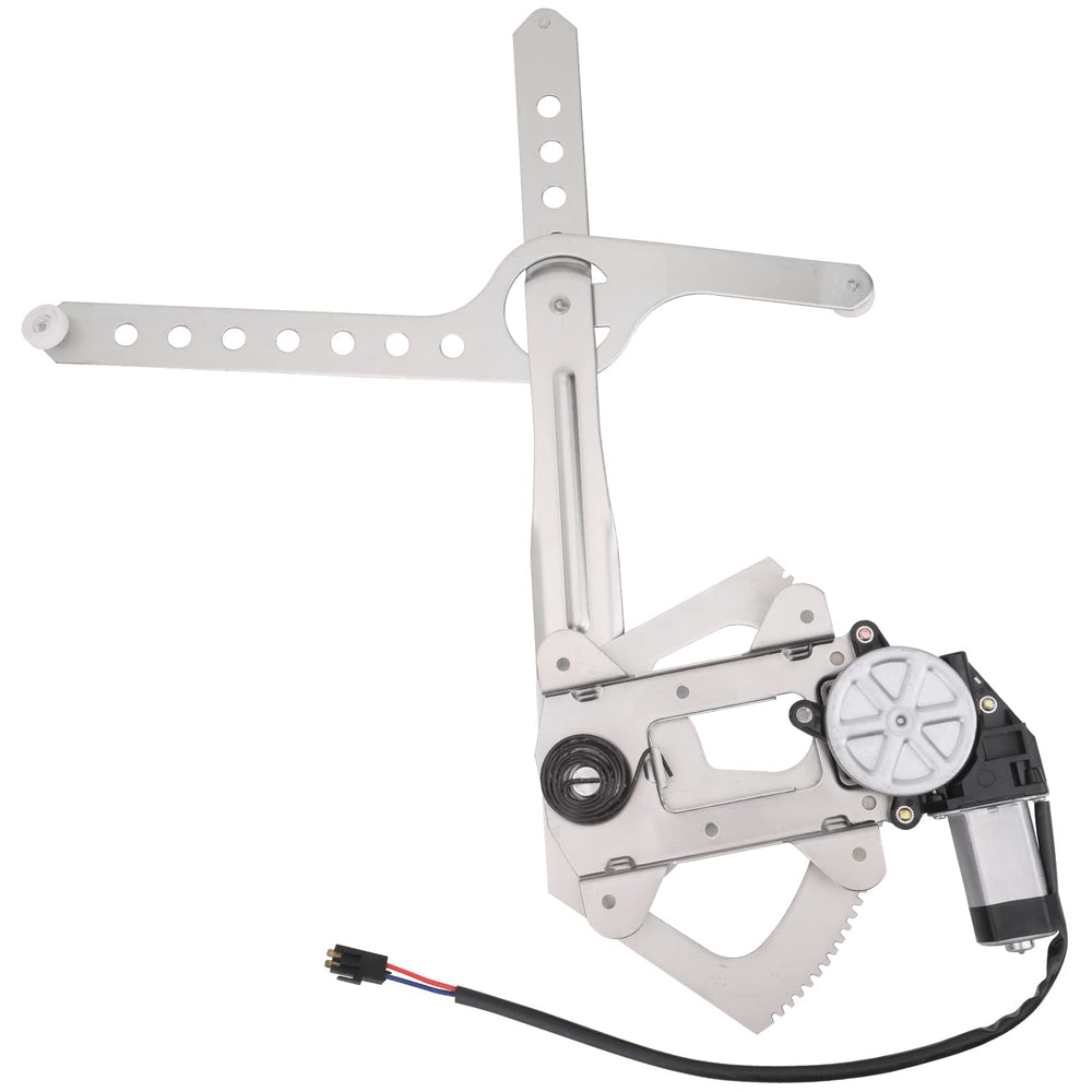 Obaee front passenger regulator with motor for Chevy Blazer, ready for installation.