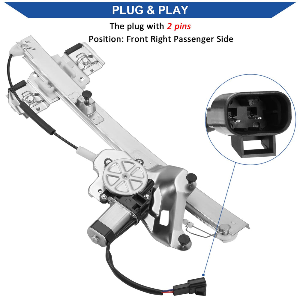 Obaee front-right power window regulator package ready for replacement