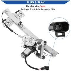 Obaee front-right power window regulator package ready for replacement