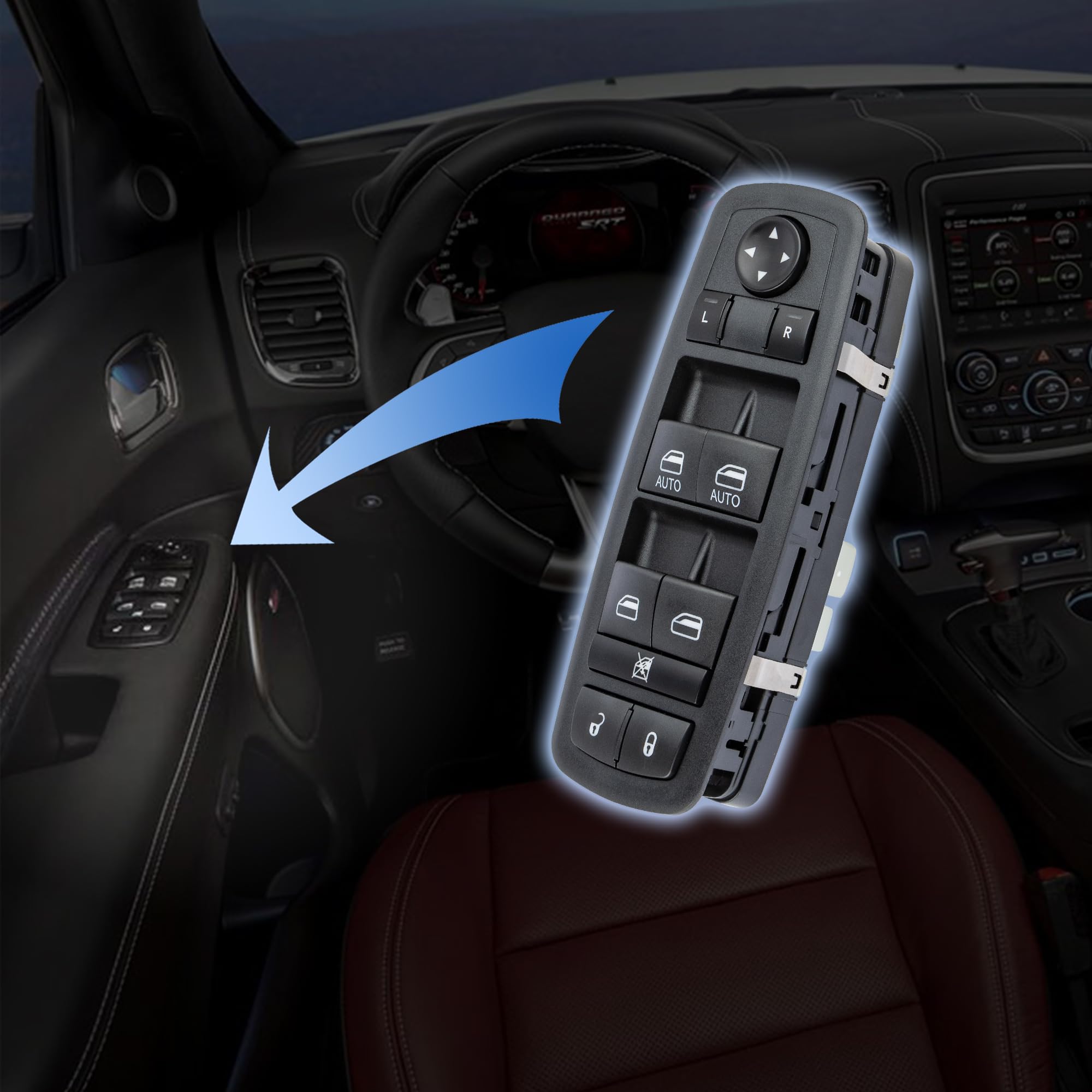 In-dash installation scene showing Obaee switch fit