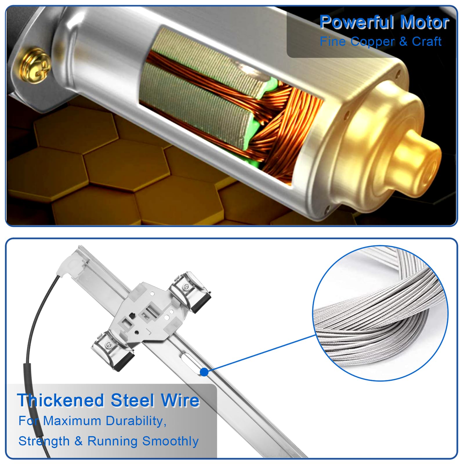 Obaee window regulator with lifetime warranty ensures long-term reliability.