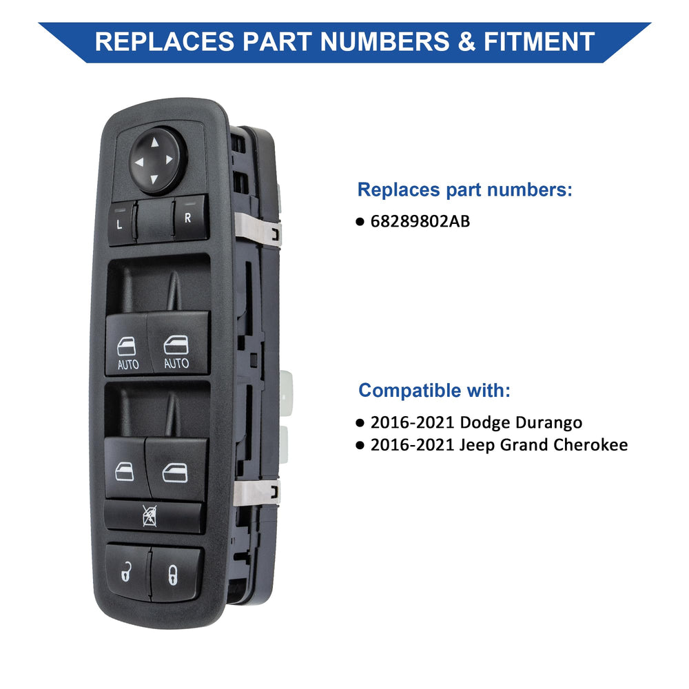 Obaee window switch replacement for Dodge Durango front-left control button