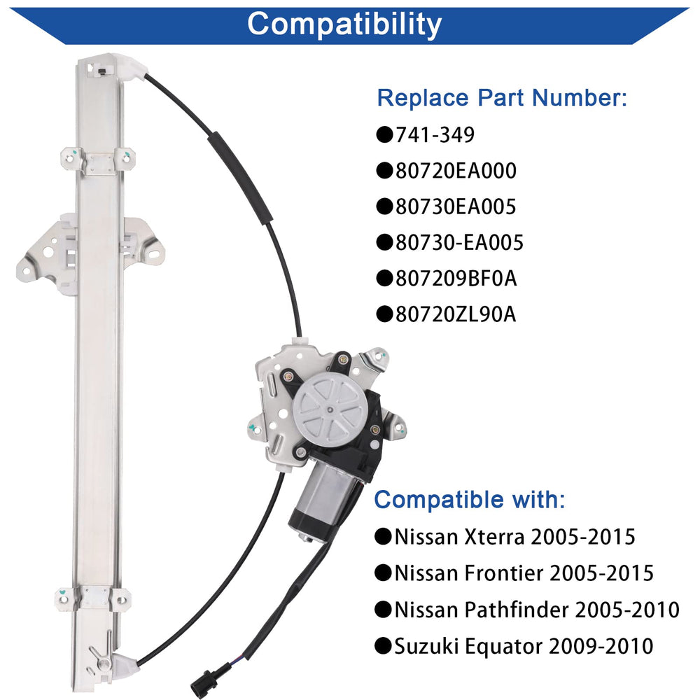 Obaee Nissan Frontier window regulator motor ensures reliable power window motion.