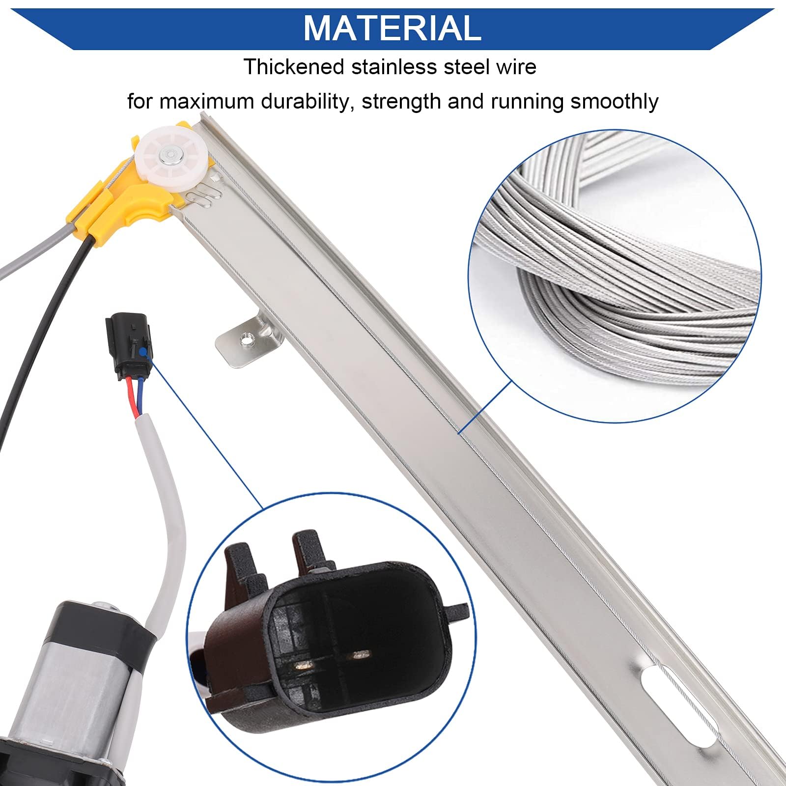Obaee rear-left driver-side regulator motor for Jeep Liberty