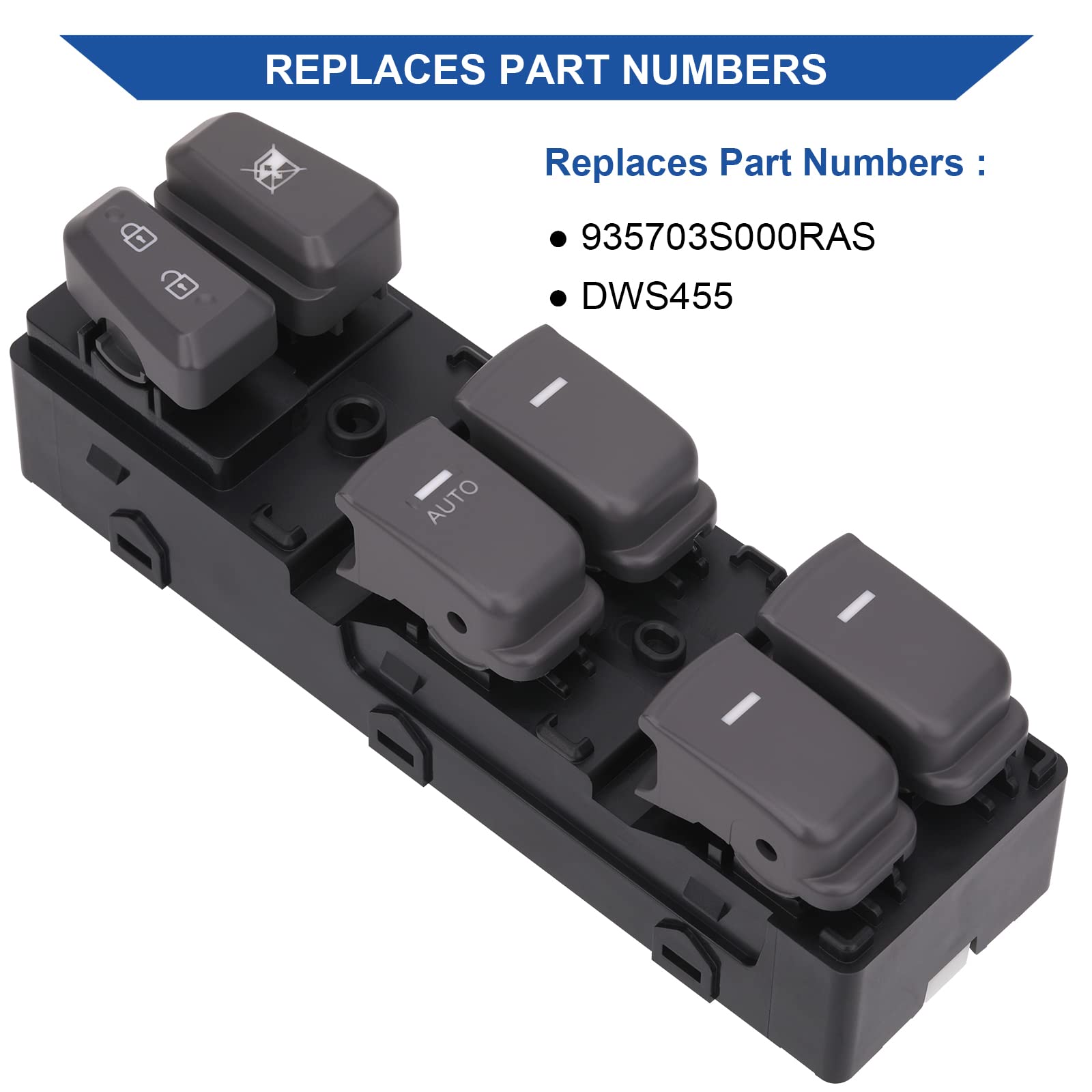 Obaee window switch out of package, gray, ready for installation