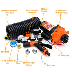 OBALOGI quick-connect nozzle in use for efficient freshwater cleaning on decks.