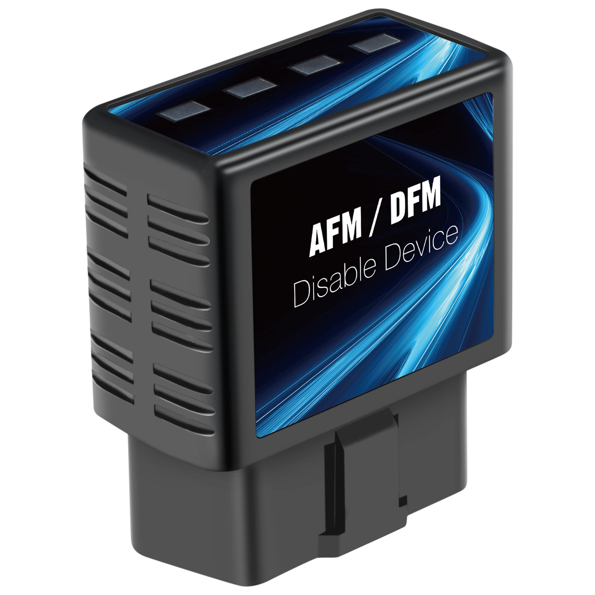 OBDAFM AFM/DFM disabler showing plug-and-play setup for GM engines