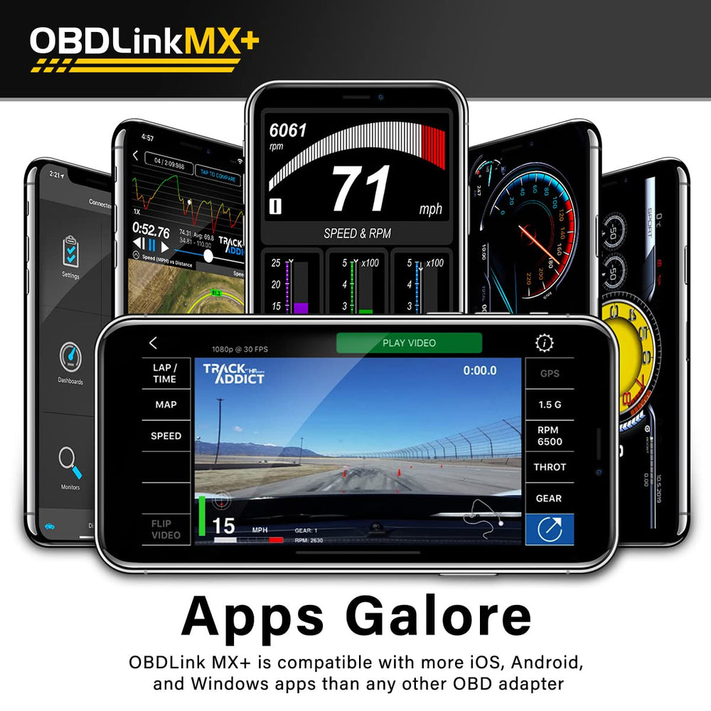 Live parameters screen shows ABS, SRS, and TPMS data in real time.