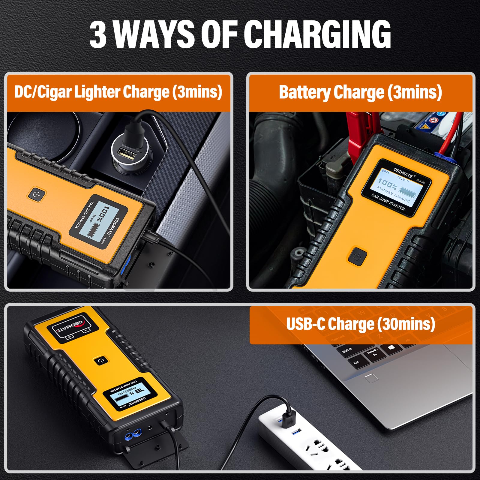 OBDMATE JSC7100 dual start modes provide standard or forced cranking options.