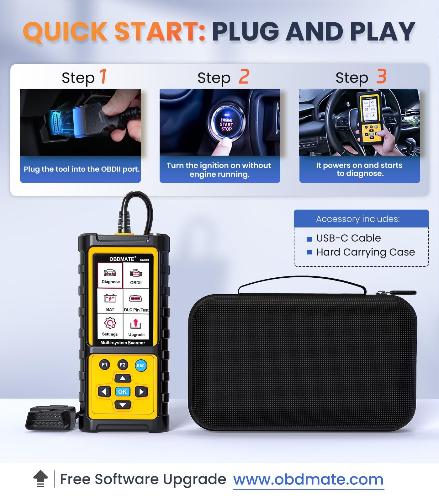 OBDMATE OM901 free updates ensure software stays current
