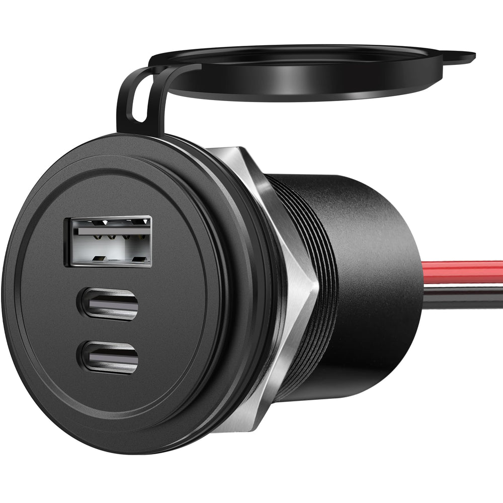 Obeaming 72W 3-Port USB outlet with triple charging ports for versatile on-the-road power.