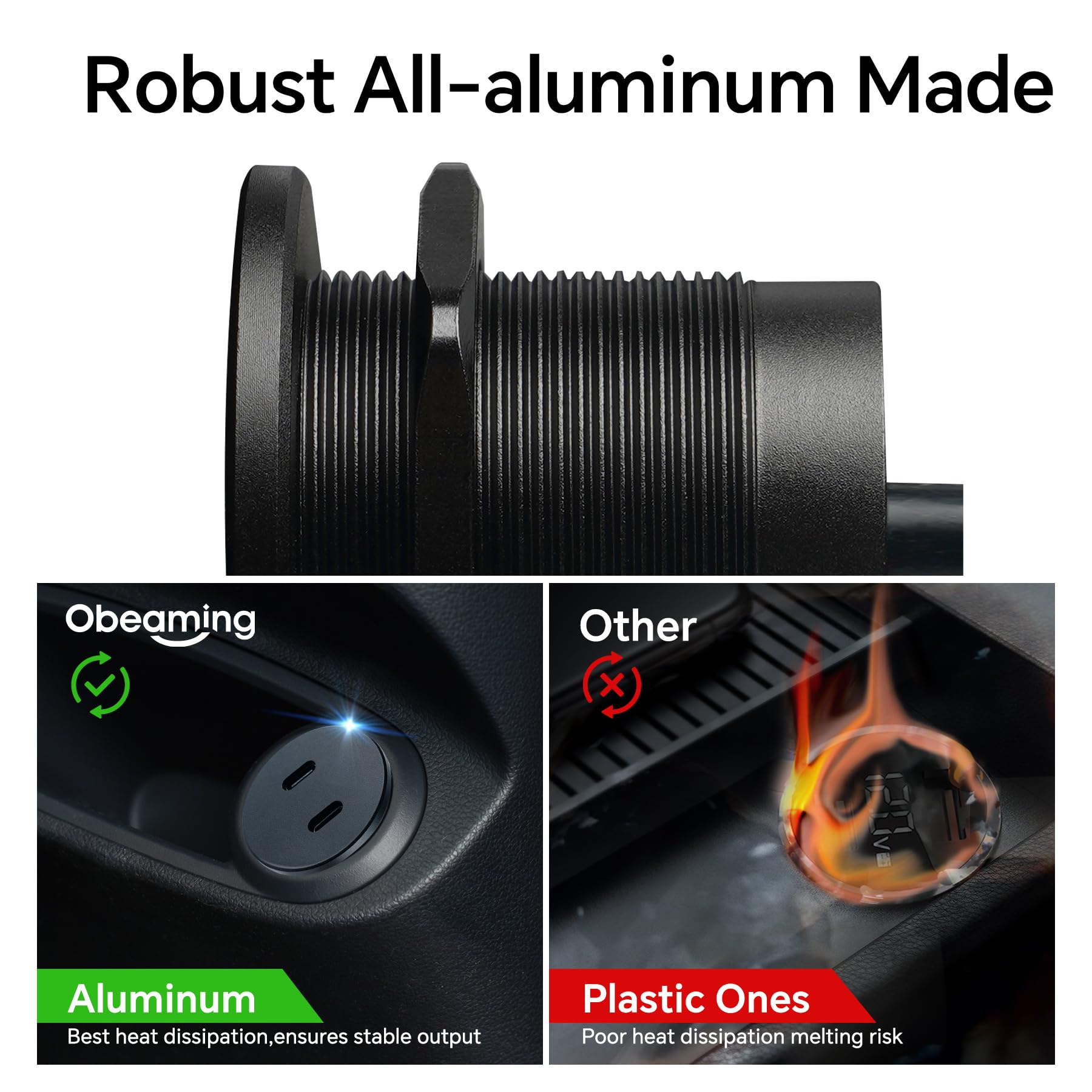Obeaming aluminum chassis enhances durability and cooling.