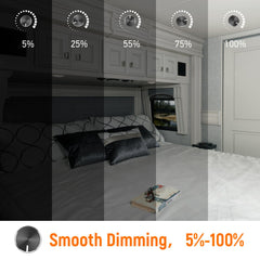 Obeaming dimmer compact panel fit on a control surface