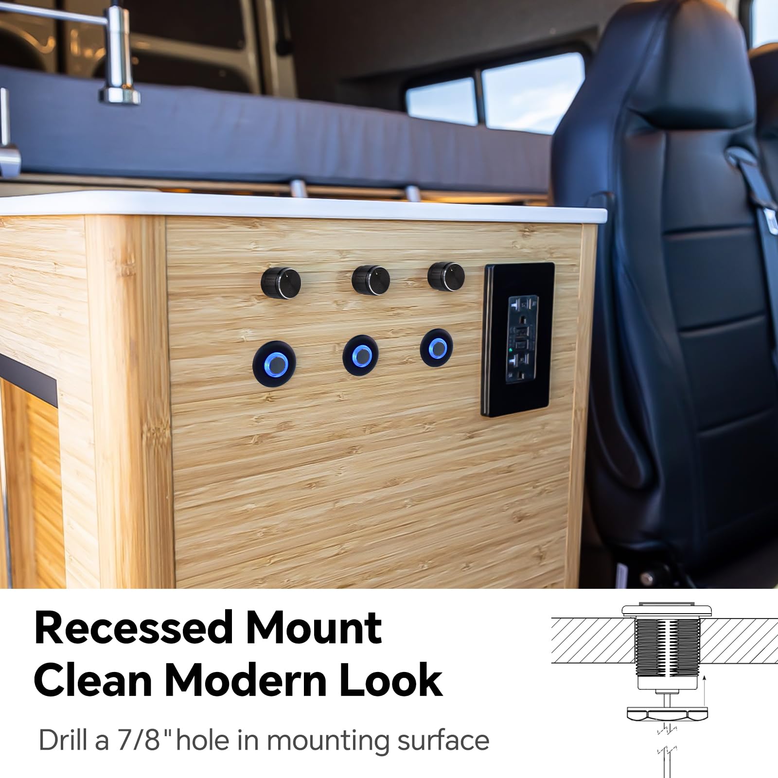 Obeaming panel-ready installation for under-cabinet or control panels