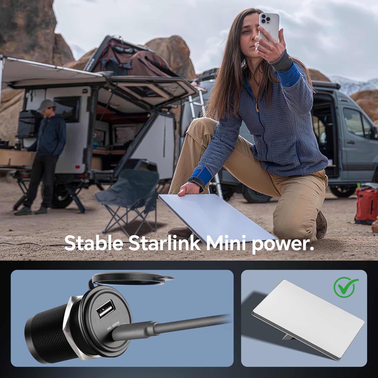 Obeaming rugged dual-port charger in waterproof aluminum housing