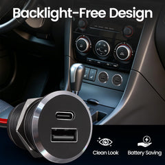 Obeaming recessed mount faceplate for a clean, factory-like interior finish.
