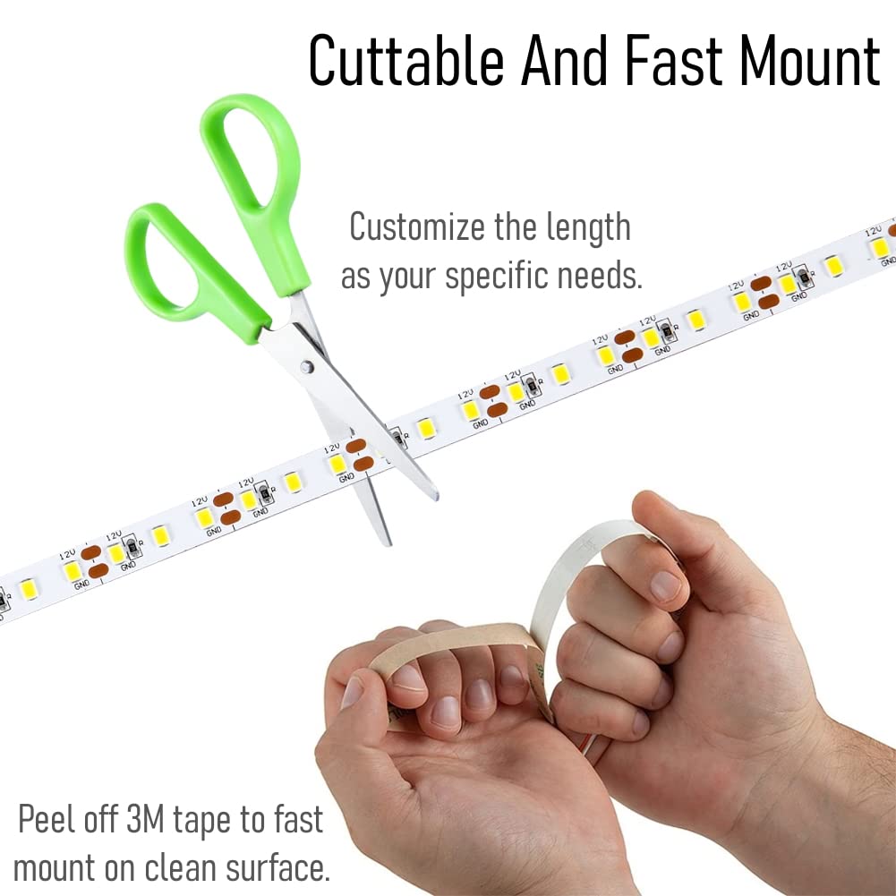 Obeaming RV LED strip close-up shows 2835 beads and vivid color.