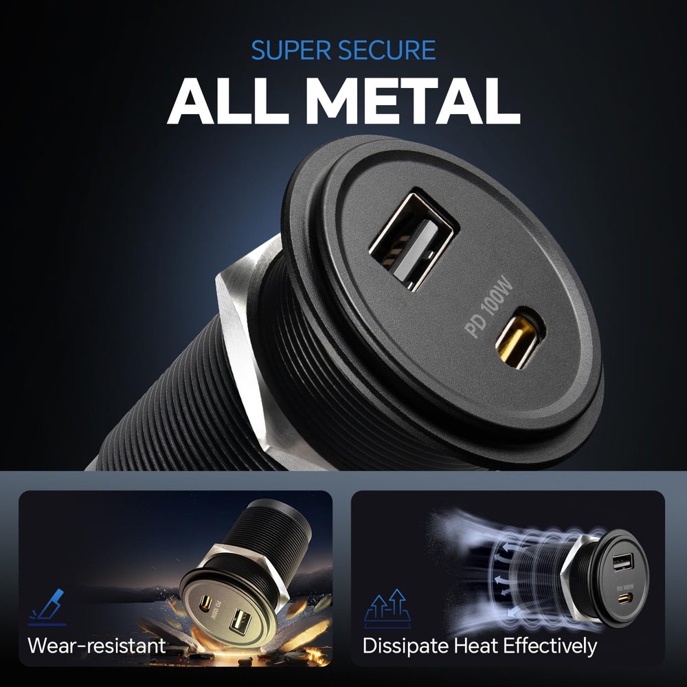 Obeaming waterproof aluminum shell protects ports during use