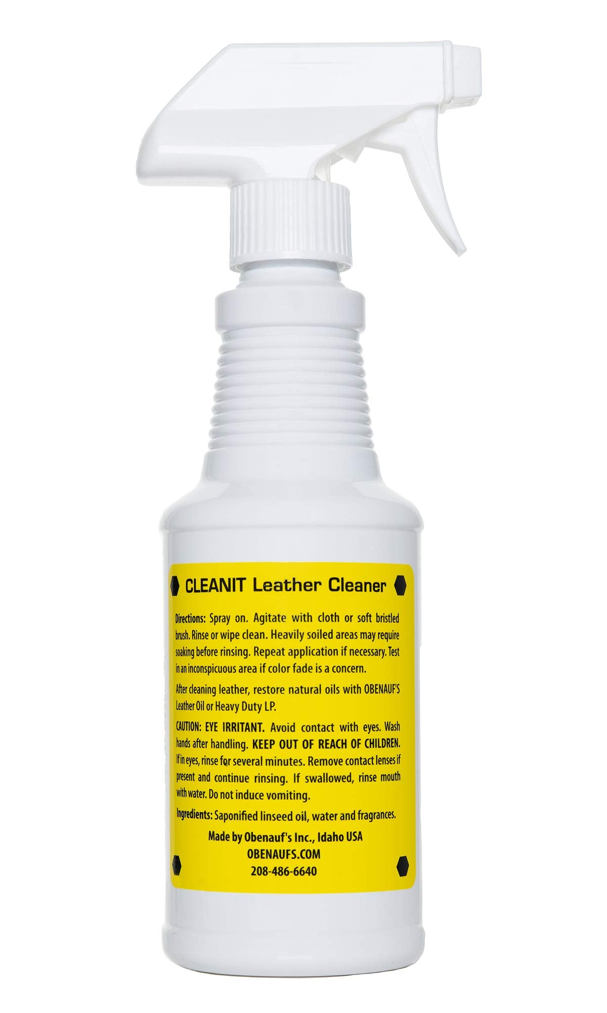 Obenauf's Cleanit being applied to leather surface to remove dirt.