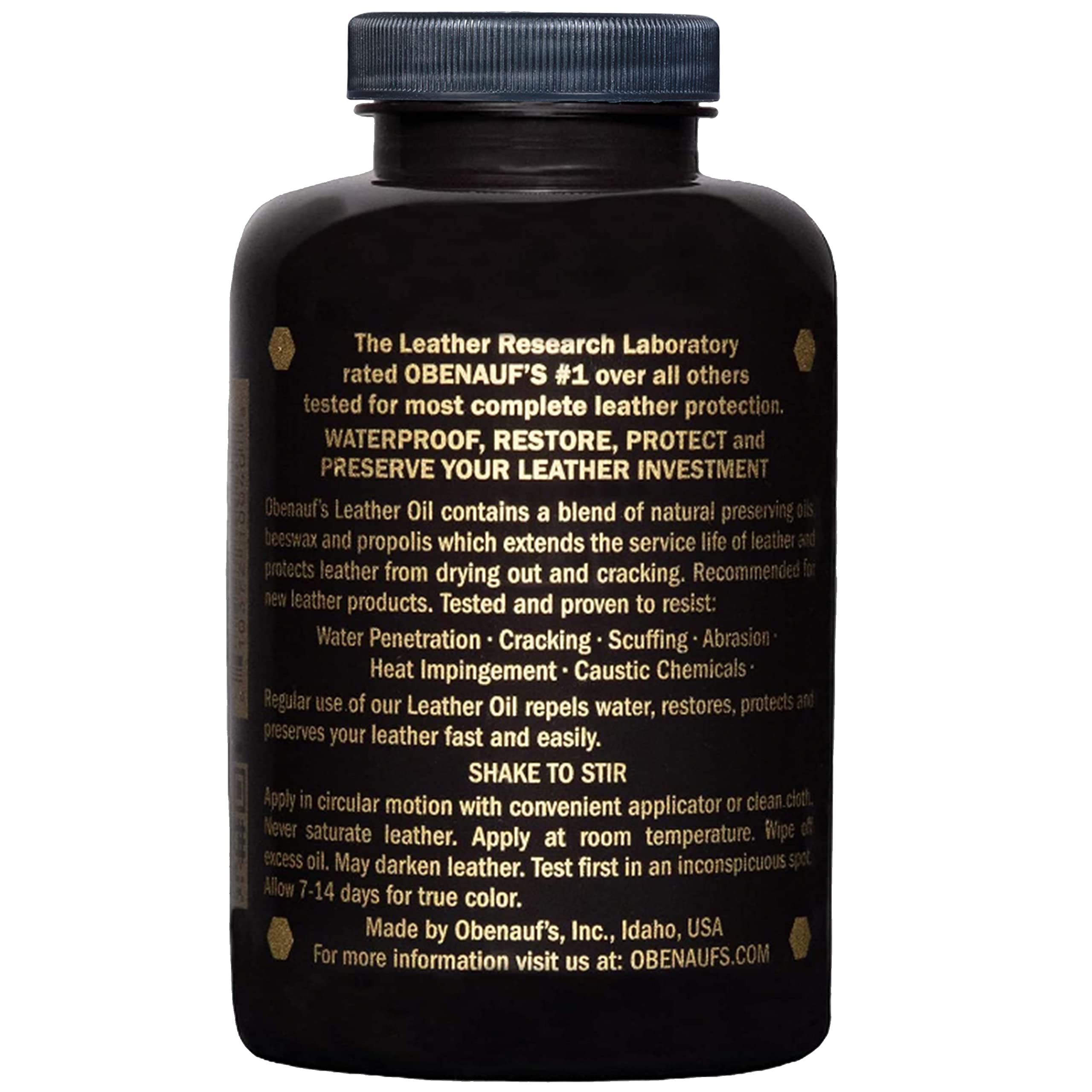 Obenauf's Leather Oil applicator applying nourishment to dry leather