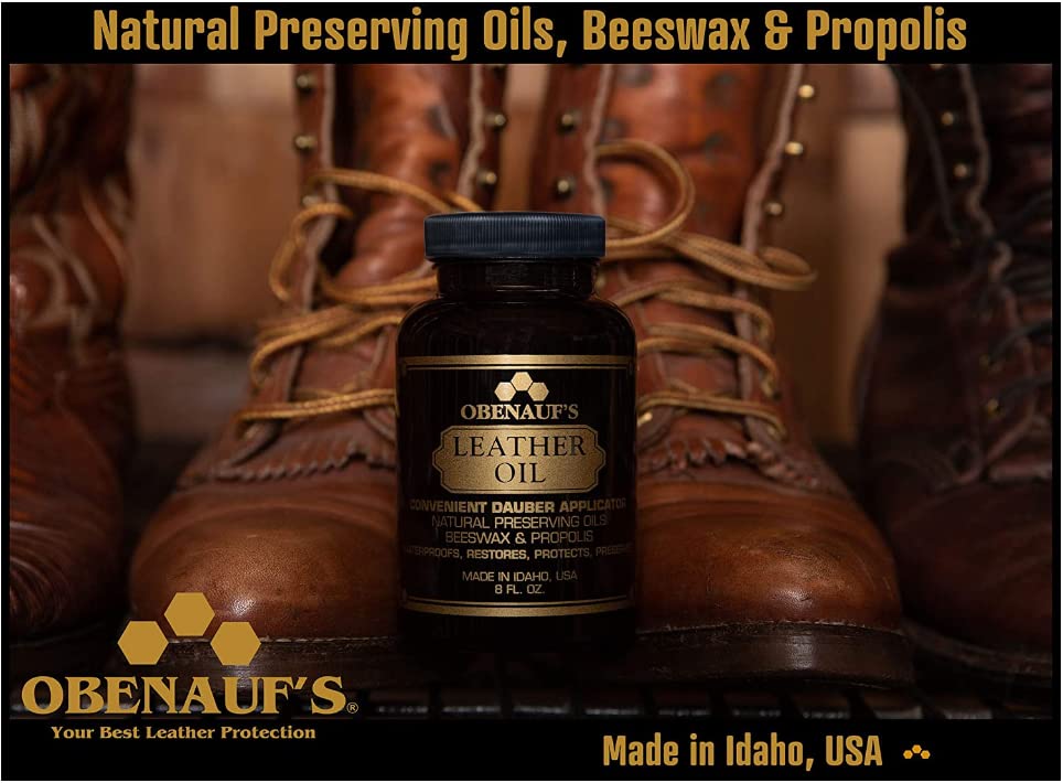 Obenauf's Leather Oil protects car interiors and leather furniture with a durable finish