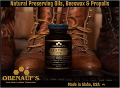 Obenauf's Leather Oil protects car interiors and leather furniture with a durable finish