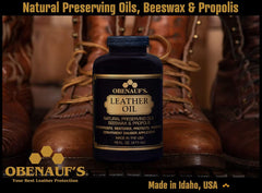 Obenauf's Leather Oil used on motorcycle gear to restore suppleness.