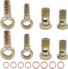 OBQSNS banjo bolt fittings 12mm-14mm set for versatile engine connections.