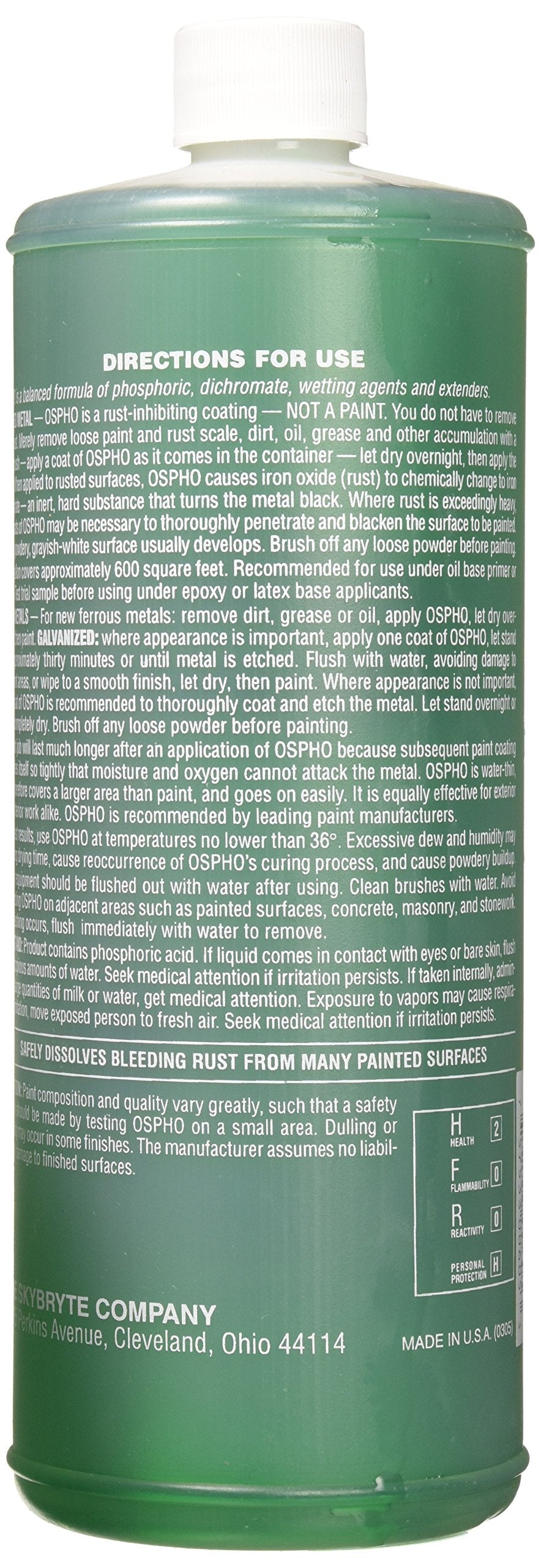 Ospho 605 applied to rusted metal to retard corrosion before priming