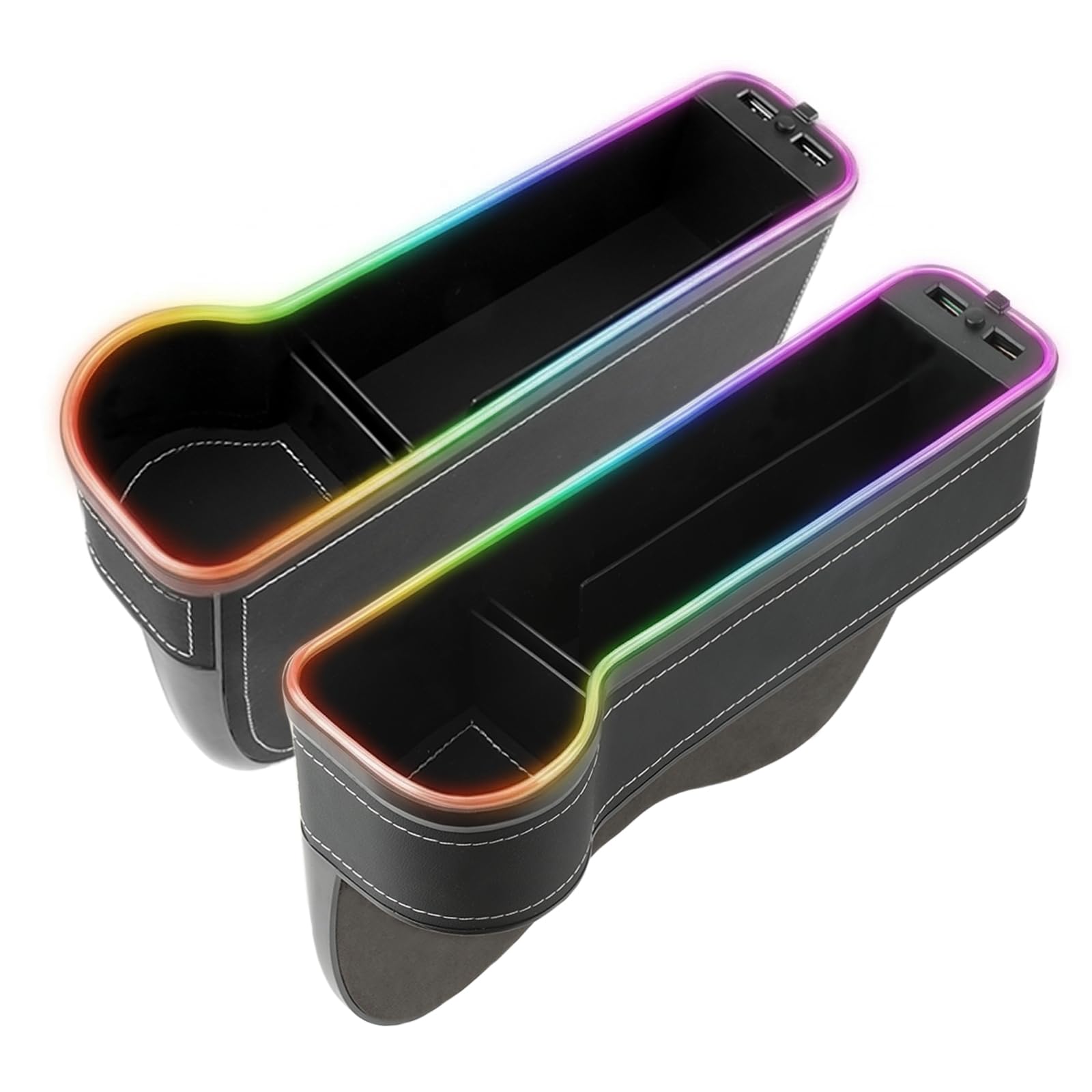 Obvade 2-pack seat gap organizer with LED helps keep essentials within reach during drives.