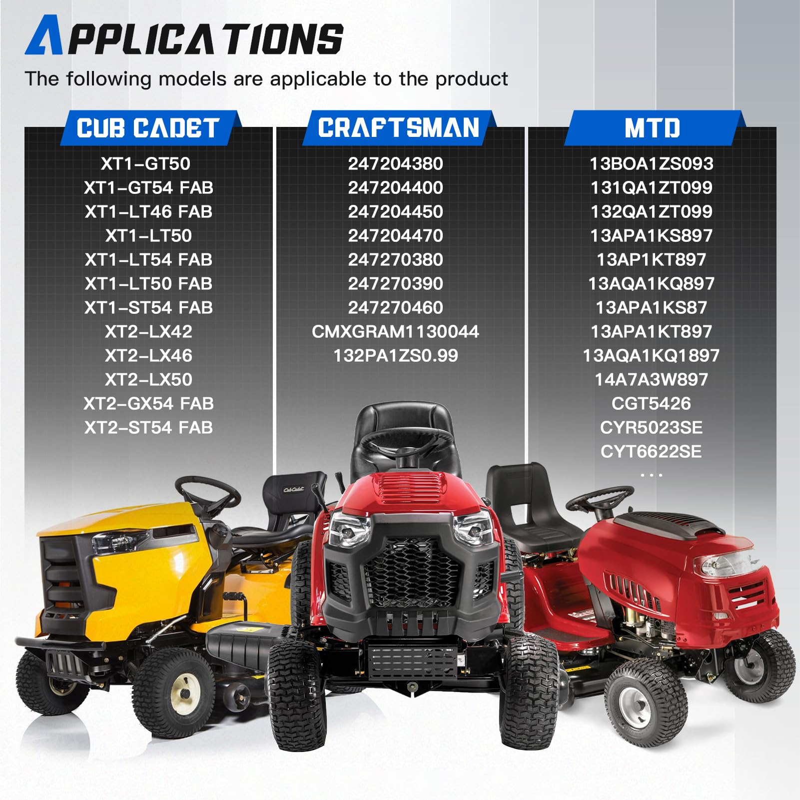 OCEAIR Cub Cadet compatible mower cable installation guide.
