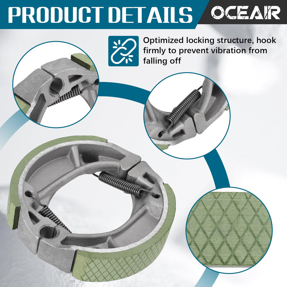 OCEAIR XR100 brake shoes close-up of friction material