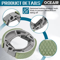 OCEAIR XR100 brake shoes close-up of friction material
