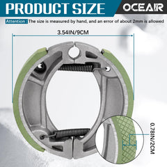 OCEAIR XR100 rear brake shoes kit with mounting hardware included