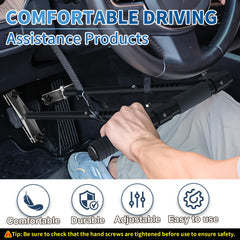 OceanicEcho hand controls shown with adjustable length in a vehicle cabin.