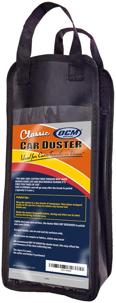 OCM Brand duster in use reaching tight spaces.