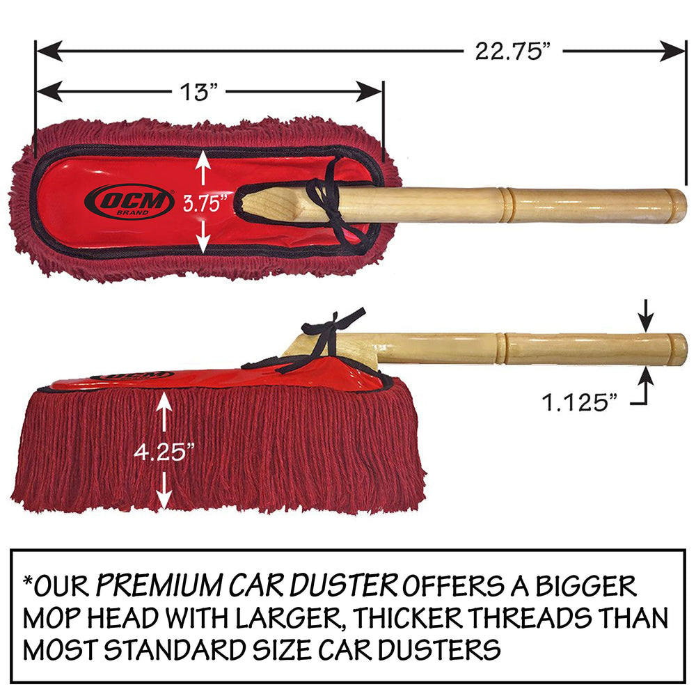 OCM Brand extra rows of 100% cotton threads provide more surface area to lift dust.