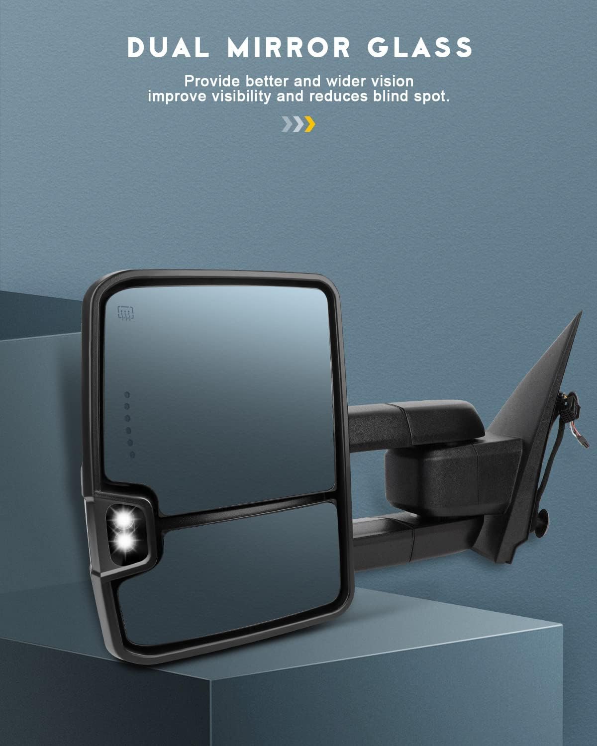OCPTY towing mirror for GMC Sierra enhances rear visibility for safer reversing