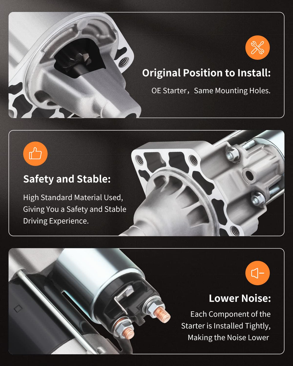 OCPTY starter internal components highlighted for VW Routan, durable windings.