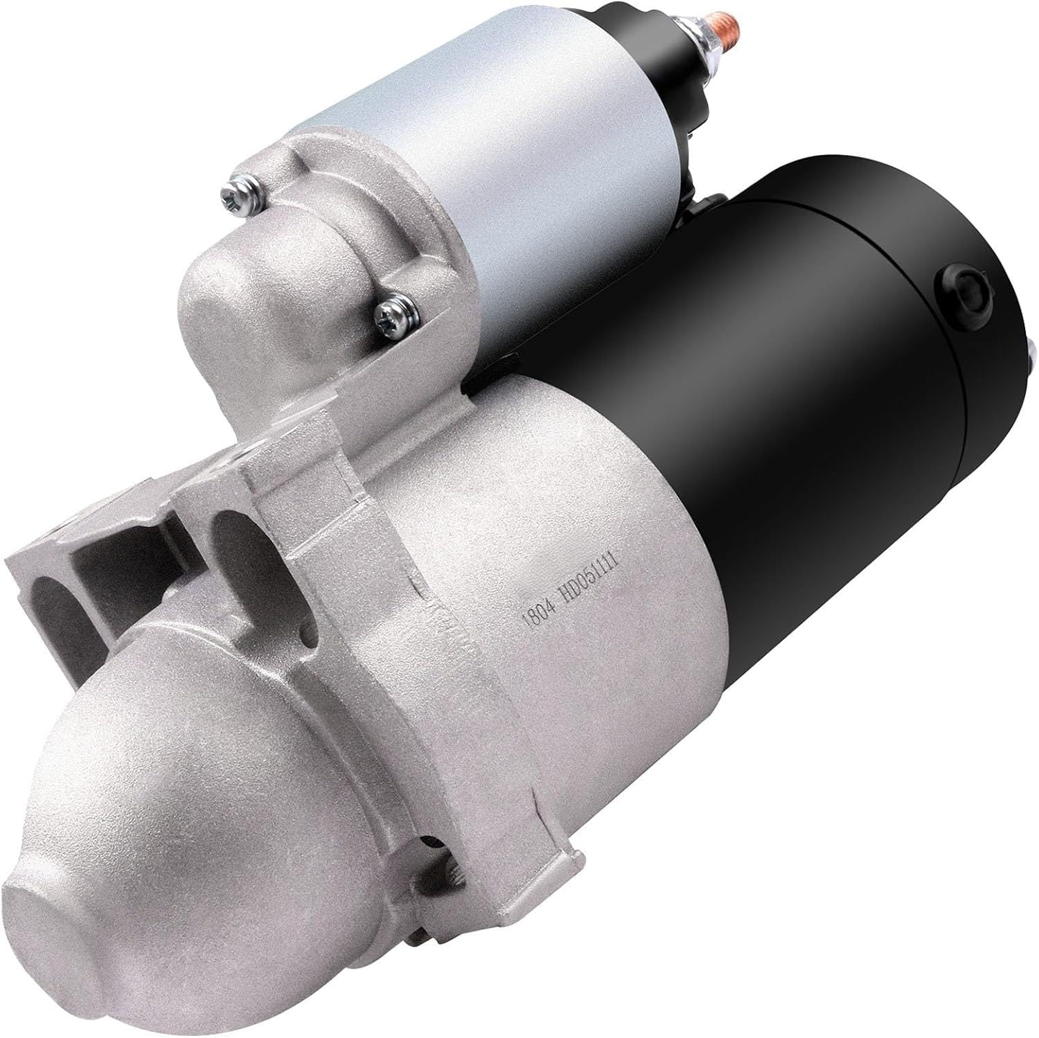 OCPTY starter motor front view with aluminum housing for easy installation.